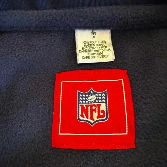 NWOT NFL New England Patriots Full Zip Fleece Sweater Men Size XL Blue. - Picture 9 of 12
